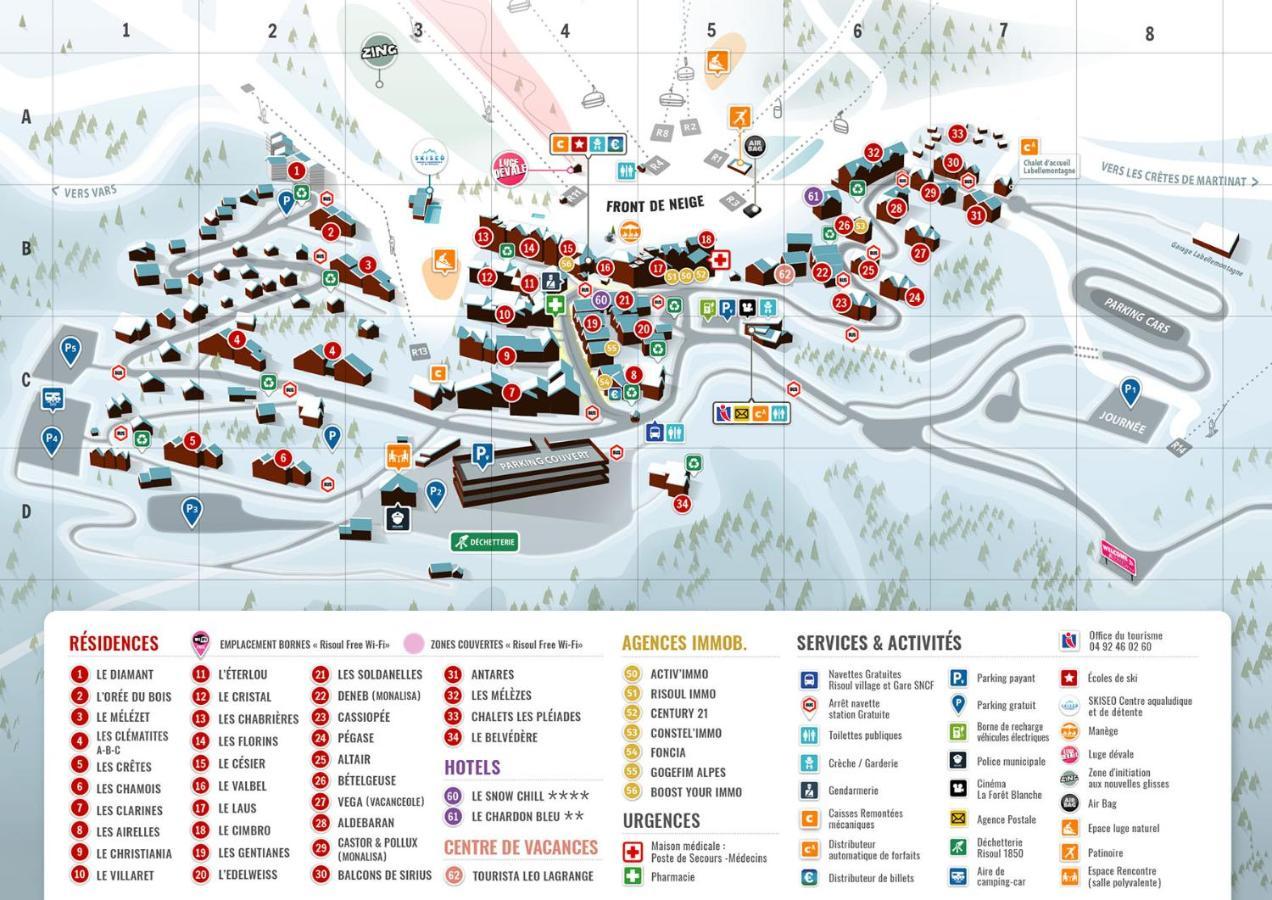 Coeur D'Altair Risoul 1850 Appartement T2 Confortable Skis Aux Pieds A 300 M Centre Buitenkant foto